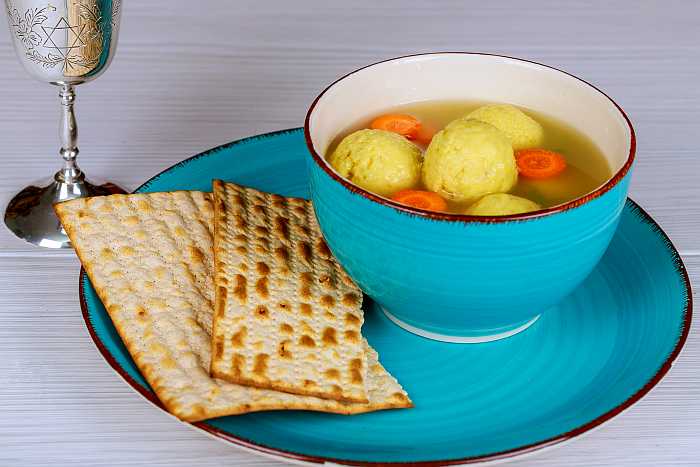 Passover food - matzah ball soup