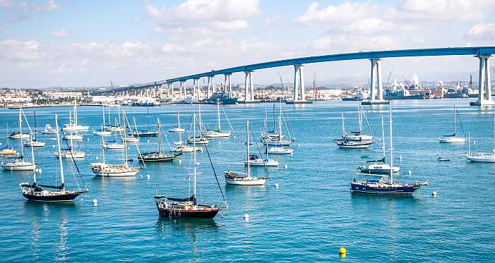 San Diego waterfront and Coronado Bridge (Photo: Envato)