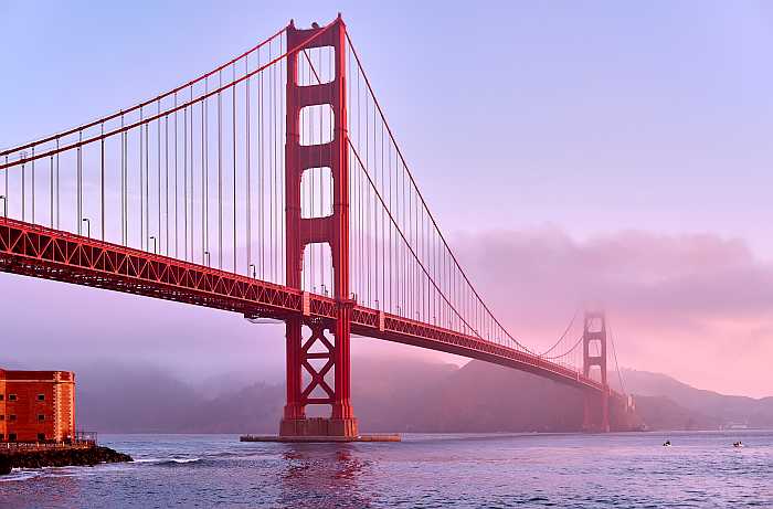 Golden Gate Bridge at sunrise (Photo: Envato)