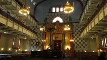 Interior of the Orthodox Kazinczy Synagogue in Budapest