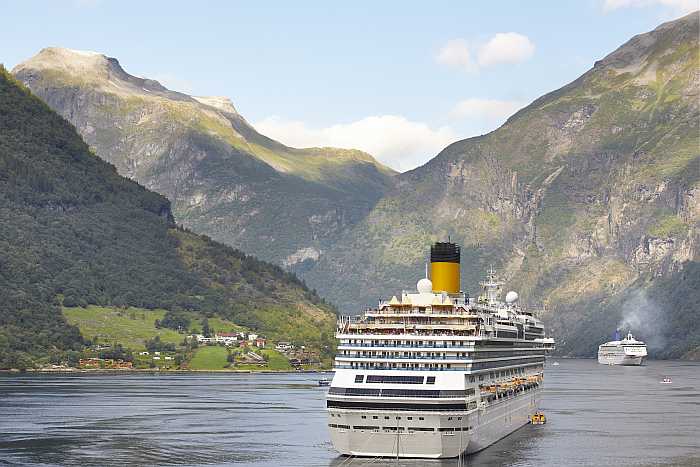 Nowegian fjord landscape - cruise travel