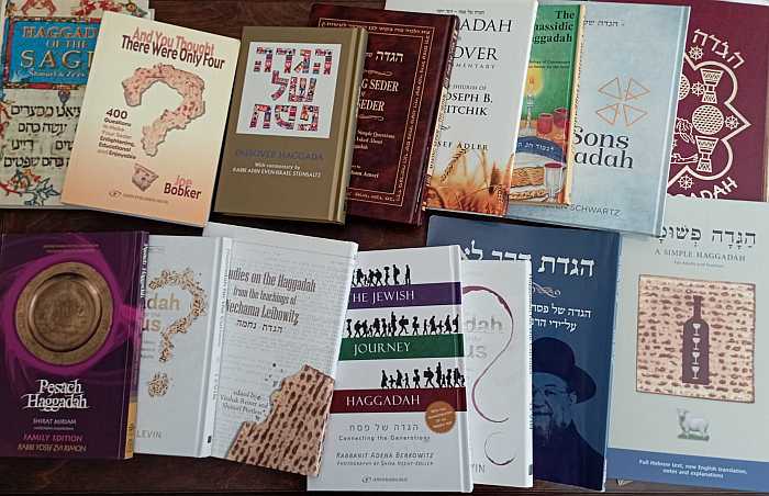 Array of Passover Haggadahs