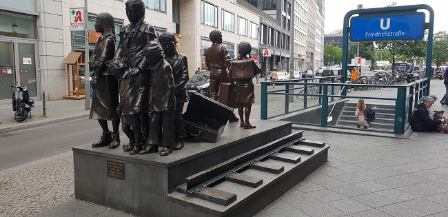Trains to Life - Trains to Death bronze sculpture commemorating the  Kindertransport