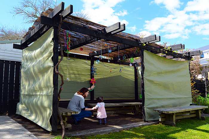 Sukkah decorated for the holiday (Photo: Shutterstock)