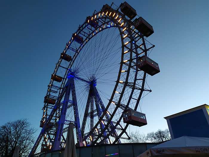 The Ferris wheel in the Prater Amusement Park in Vienna, Austria