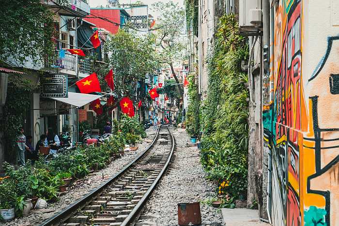 Train Street in Hanoi (Photo by Silver Ringvee on Unsplash)