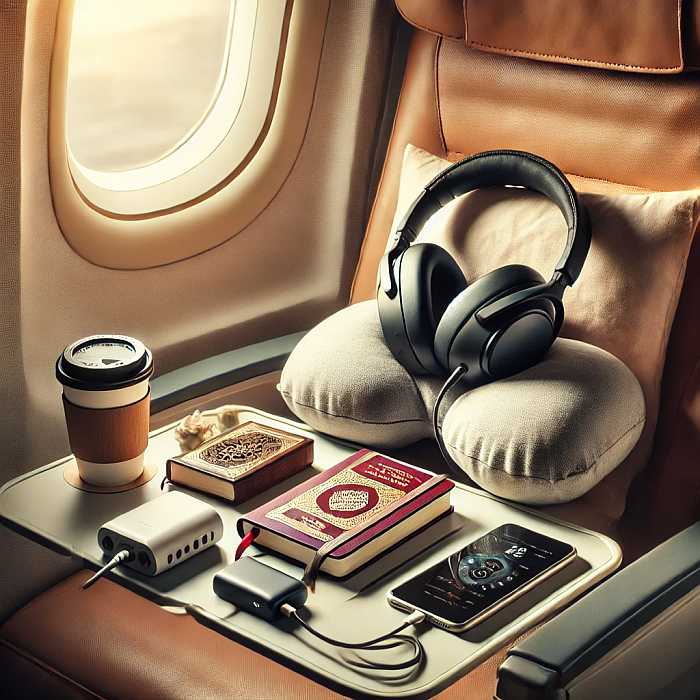 Travel essentials for your flight.