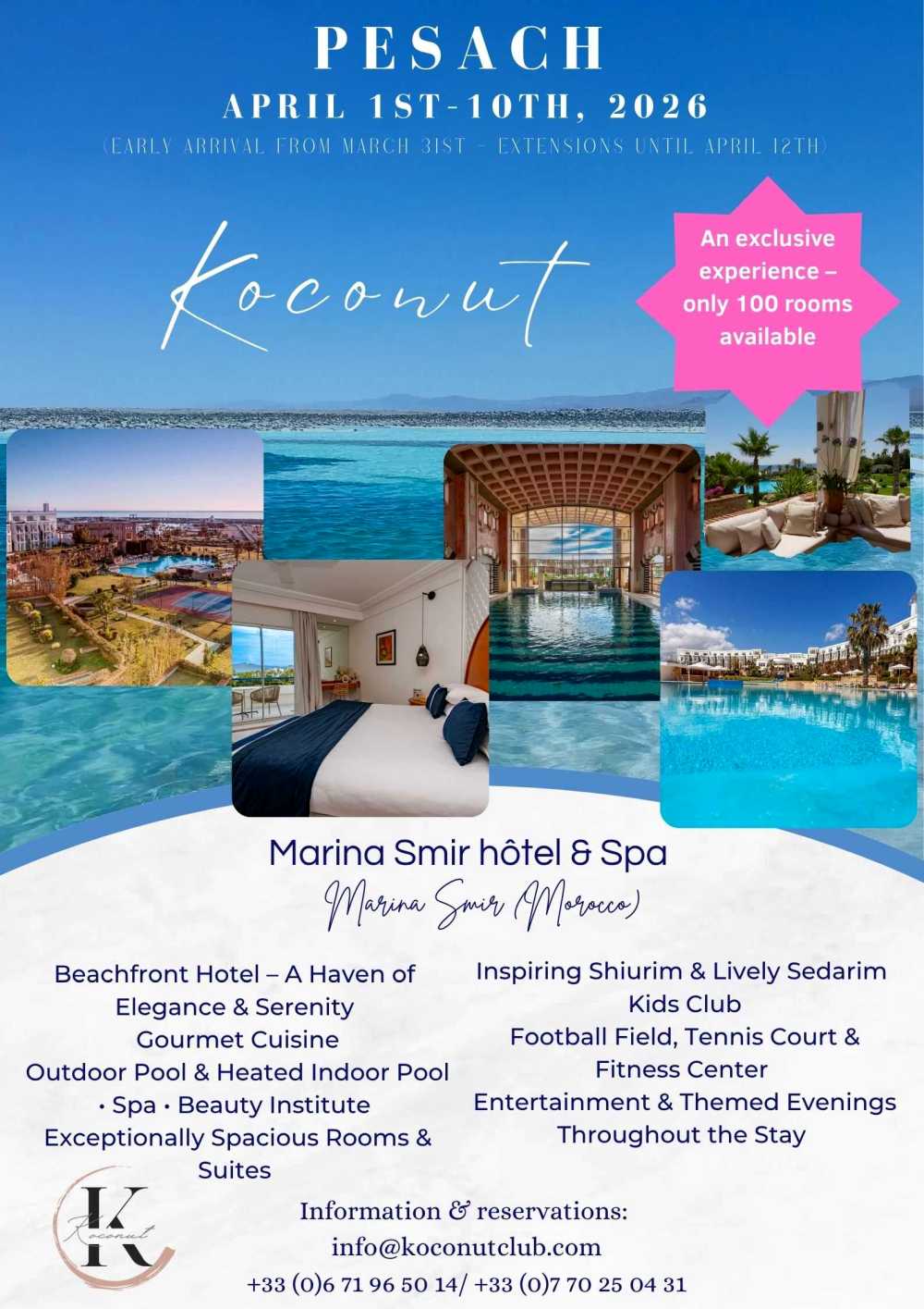 Koconut Club Passover 2026 at Marina Smir Hotel & Spa, Morocco