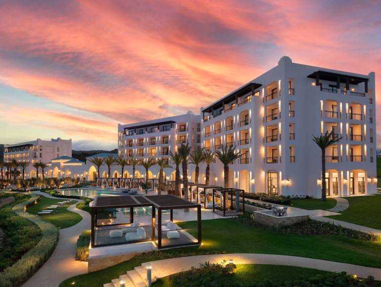 Celebrate Passover 2026 with White & Blue at the luxurious St. Regis La Bahia Blanca Resort in Tamuda Bay, Morocco.