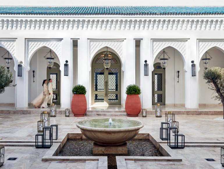 Celebrate Passover 2026 with White & Blue at the luxurious St. Regis La Bahia Blanca Resort in Tamuda Bay, Morocco.