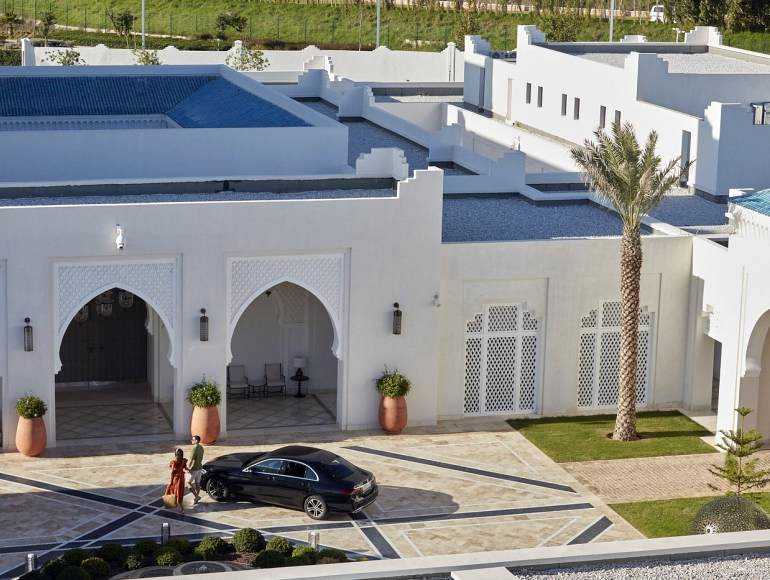 Celebrate Passover 2026 with White & Blue at the luxurious St. Regis La Bahia Blanca Resort in Tamuda Bay, Morocco.