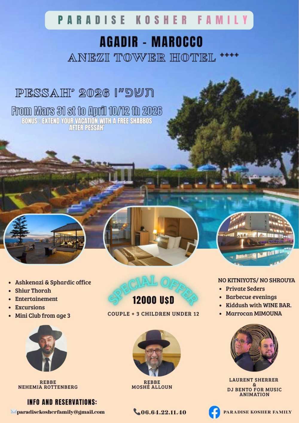 Paradise Kosher Family Luxury Passover 2026 in Agadir, Morocco