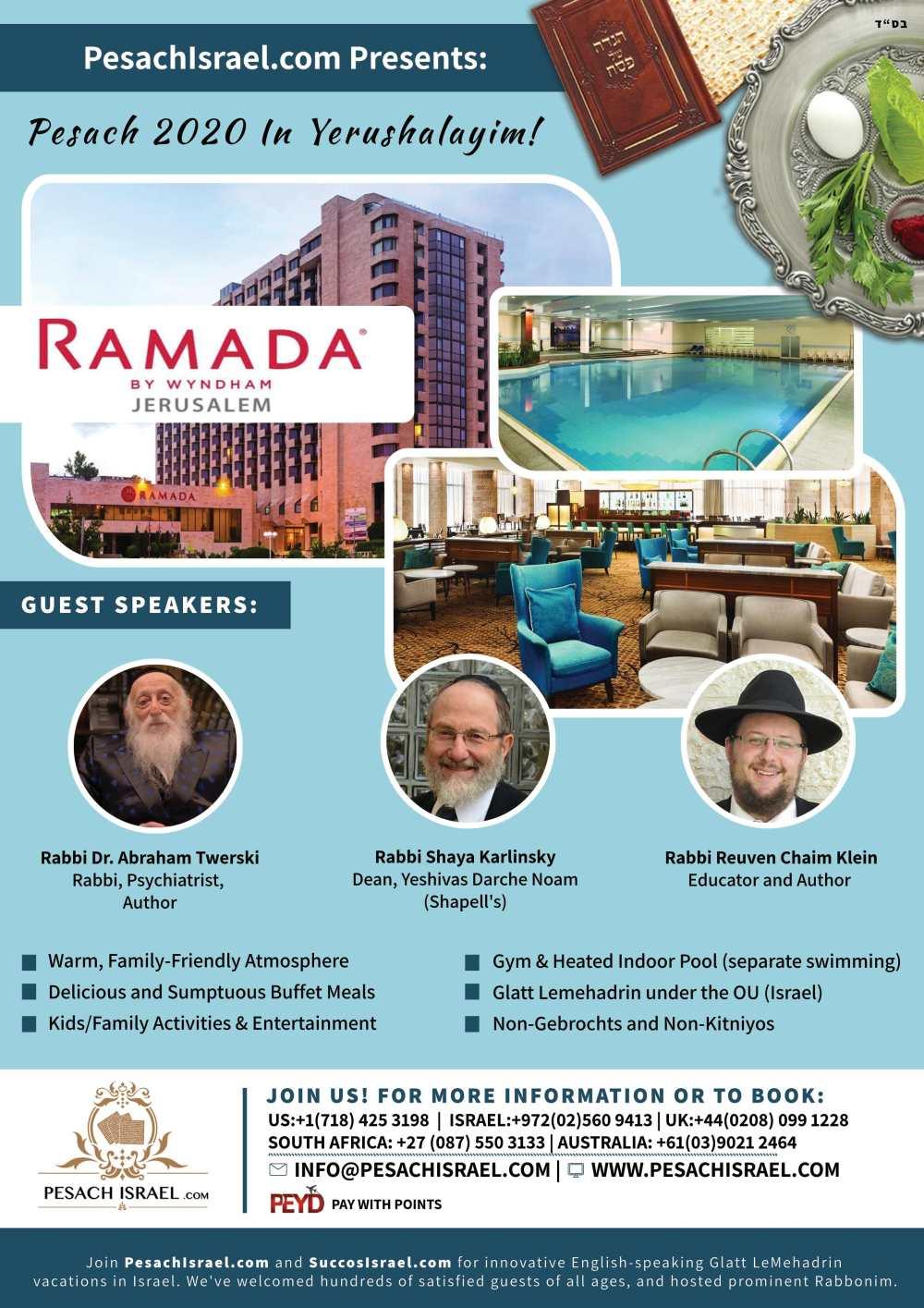 Pesach vacation at the Ramada Jerusalem